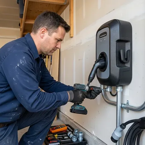 Mounting a Level 2 EV charger and its conduit run on a garage wall